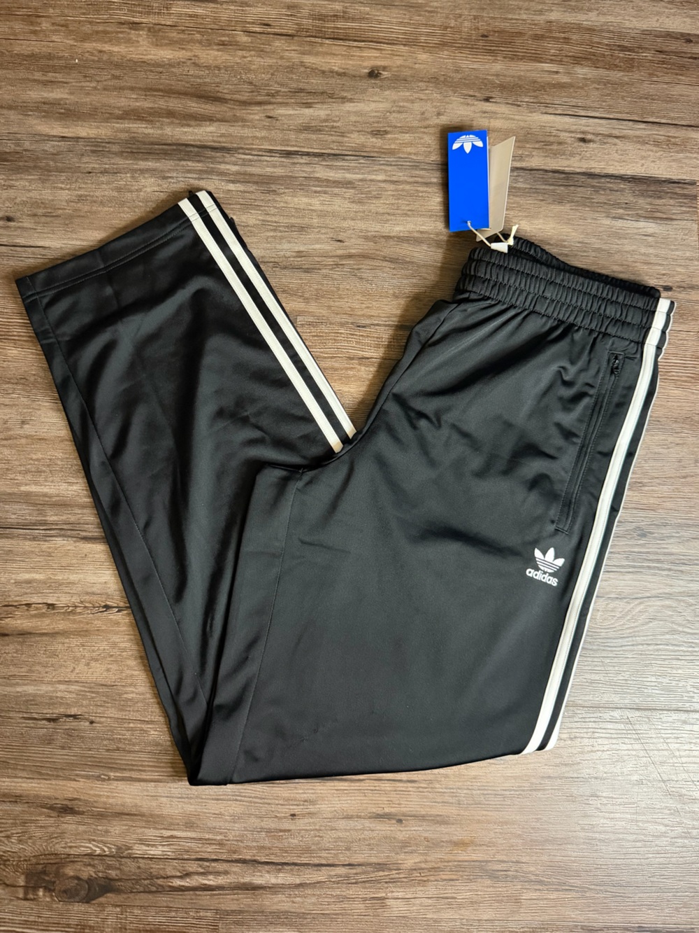 Adidas Originals Firebird TP Track Pants Black/White 3-Stripes $70 NWT Mens Sz S